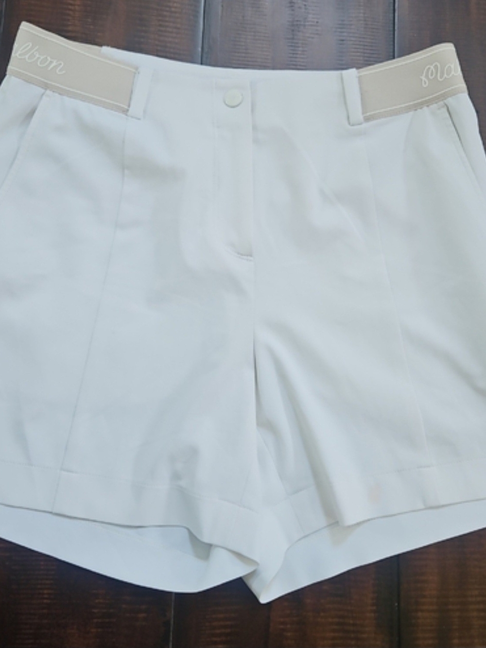 Malbon Women’s White High-Rise Tailored Shorts